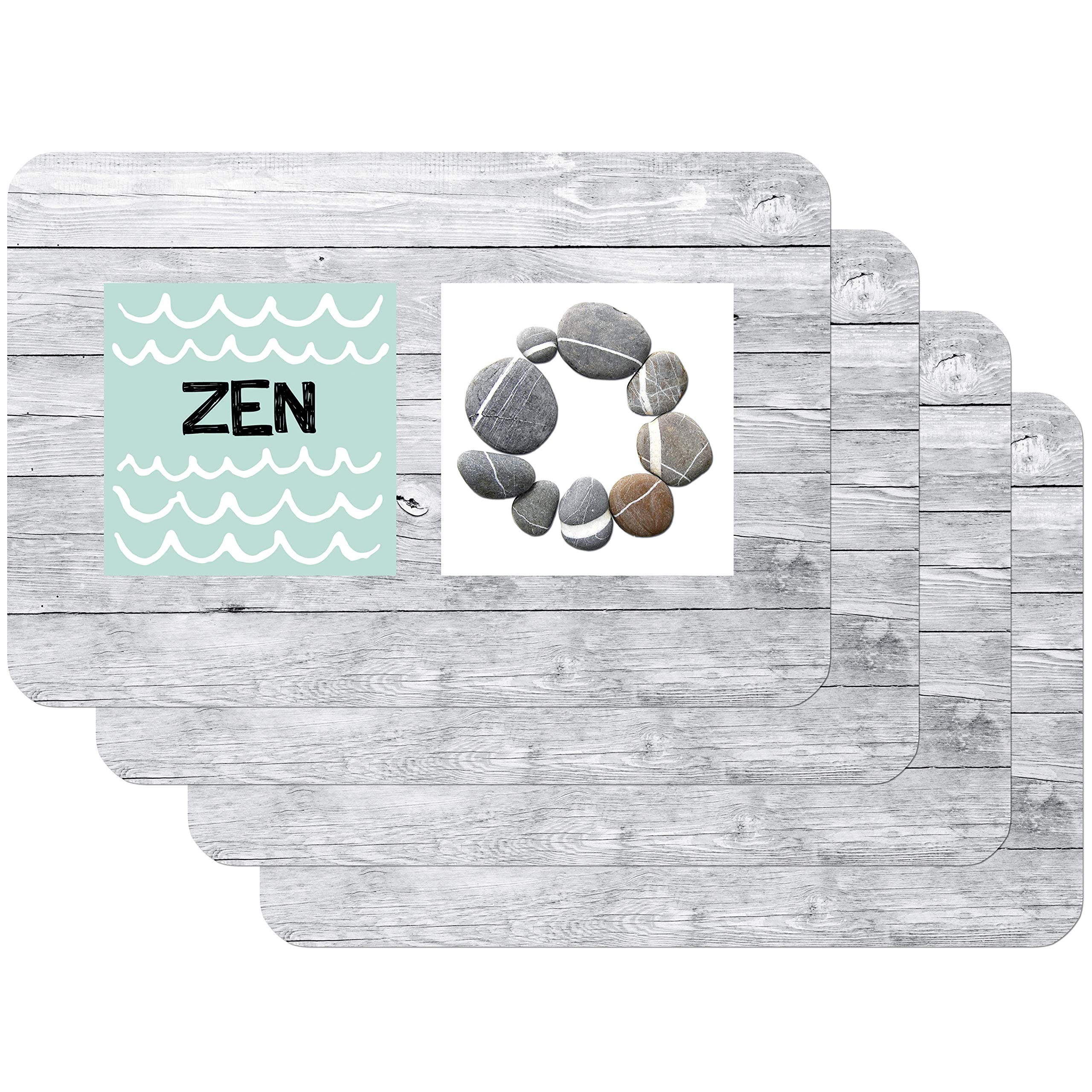 Venilia placemat set for dining room ZEN STONE, set of 4 wipeable polypropylene, food safe 4 pcs. 45 x 30 cm, 4 pieces, 59085