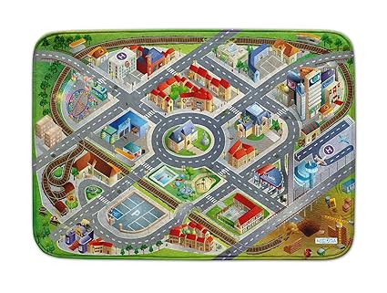 Spielteppich Ultrasoft - Rutschfest 100 x 150 cm (Stadt)