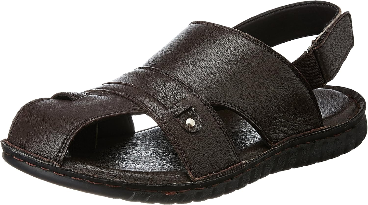 BATA Men's Clogged Tr Brown Leather Athletic & Outdoor Sandals 10 UK