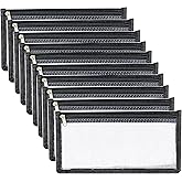 YOAVIP 3.9 x 7.8 Clear Cash Register Money Pouch Bank Deposit Bag Check Wallet 10 Pack Zipper Closure