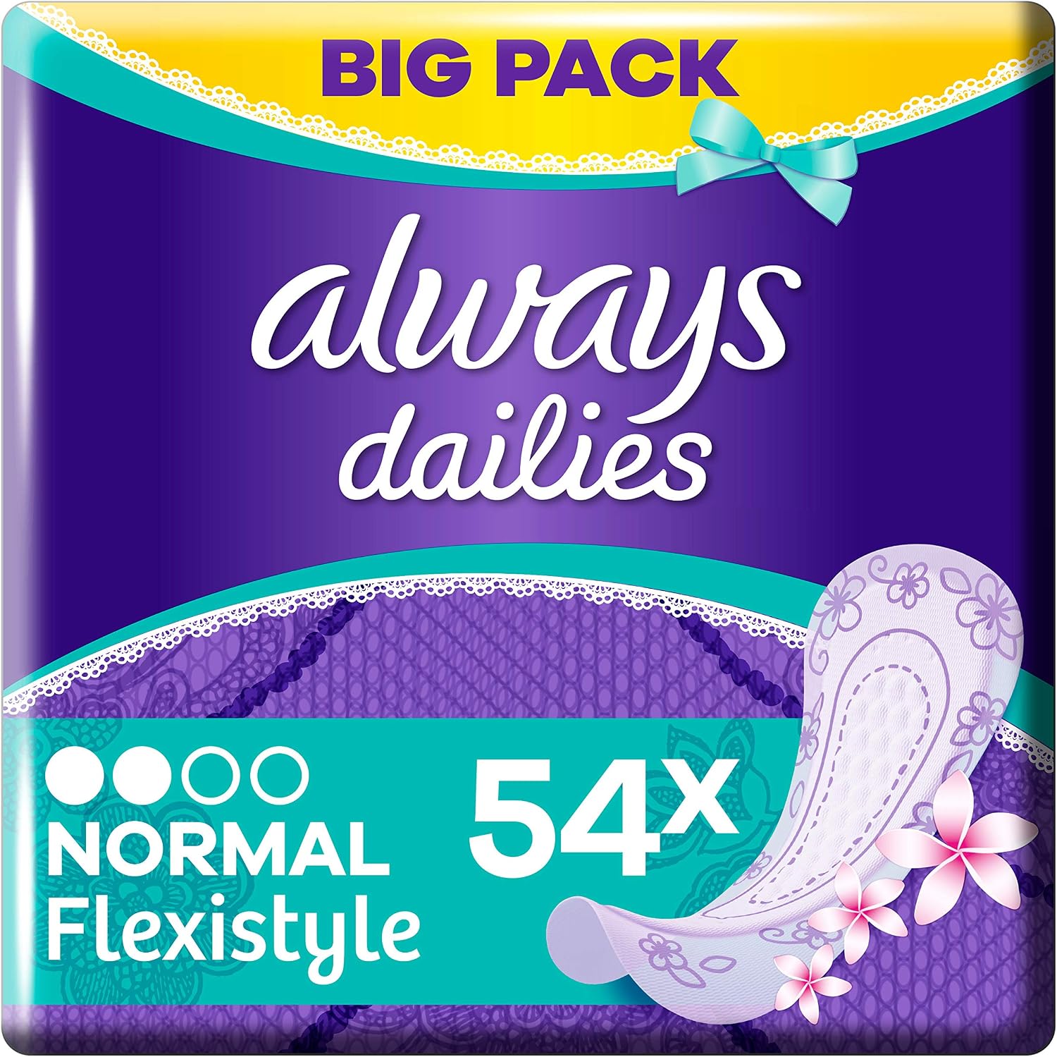 Always Flexistyle Normal Fresh Pantiliners 96g - 54 Pieces