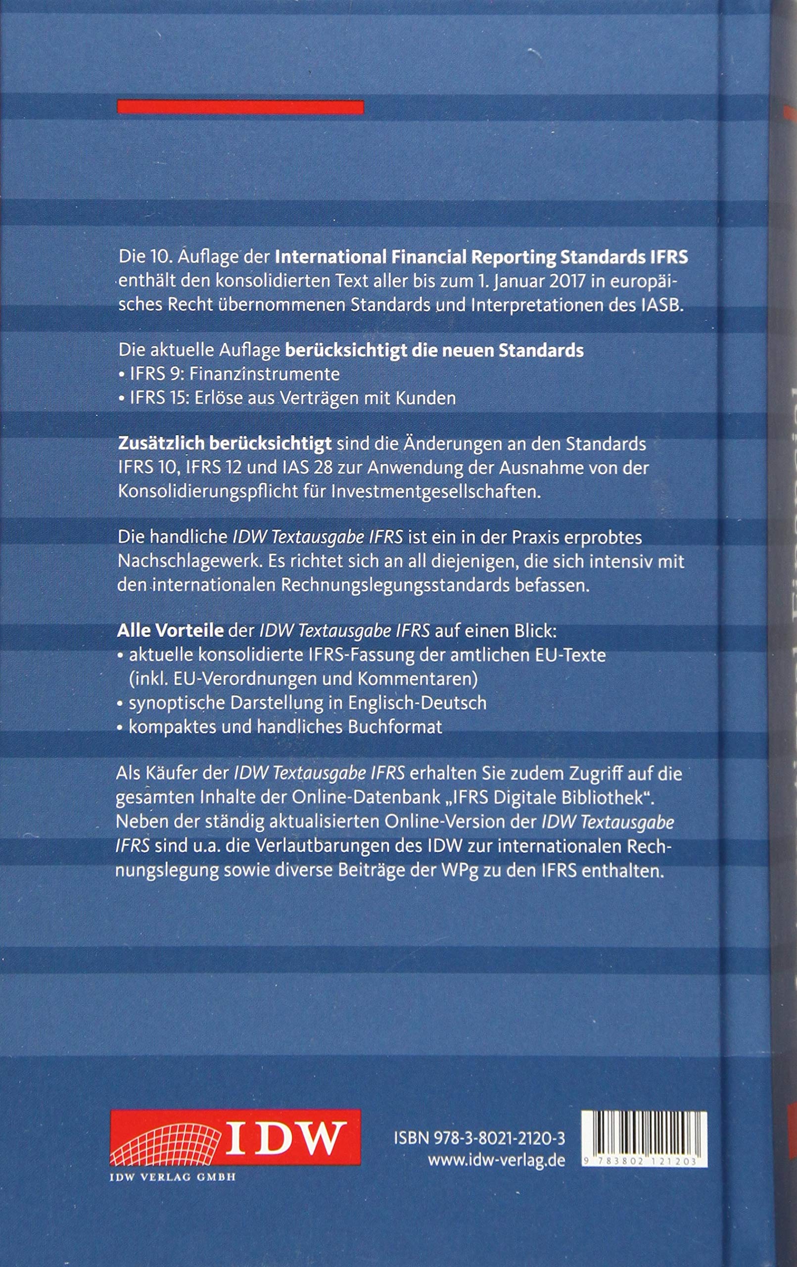 International Financial Reporting Standards Ifrs Idw Textausgabe Institut Der Wirtschaftsprufer Amazon De Bucher