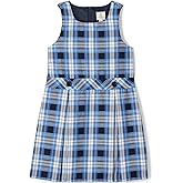 Lands' End Uniform Custom Jumper Top of Knee Clear Blue Plaid Kids 14