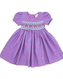 Sissymini Lilian Beautiful Rich Lavender Gingham Hand Smocked And  Embroidered | Desertcart Guyana