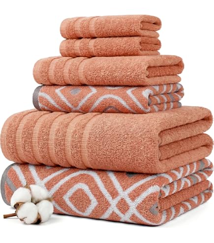 Amazon.com: Modern Threads Charlize 6-Piece 100% Cotton Towel Set