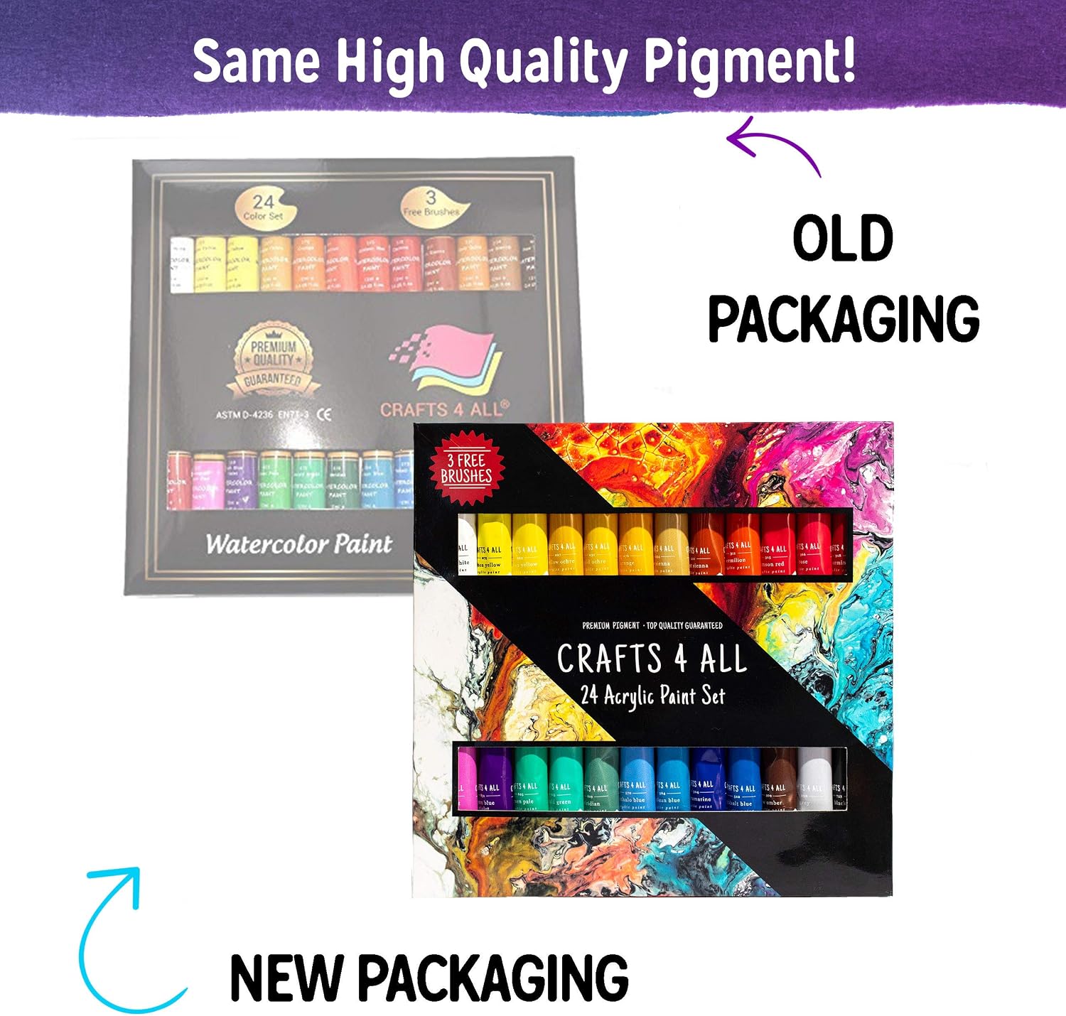 Crafts 4 ALL Watercolour Paint Set, 24 Pack of Premium Quality Watercolours for Kids Artists, Students, and Beginners - Image 3