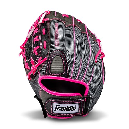 Franklin Sports Girls Softball Glove - Women's Windmill Fastpitch + Slowpitch Softball Glove - Pink Softball Mitt - Left Hand Throw Adult + Youth - 11"