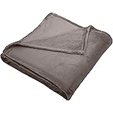 Amazon Brand – Pinzon Velvet Plush Blanket - Full or Queen, Grey