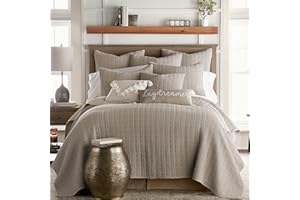 Levtex Home - Mills Waffle - King/Cal King Quilt Set - Taupe Cotton Waffle - Quilt Size (106 x 92in.), Sham Size (36 x 20in.)