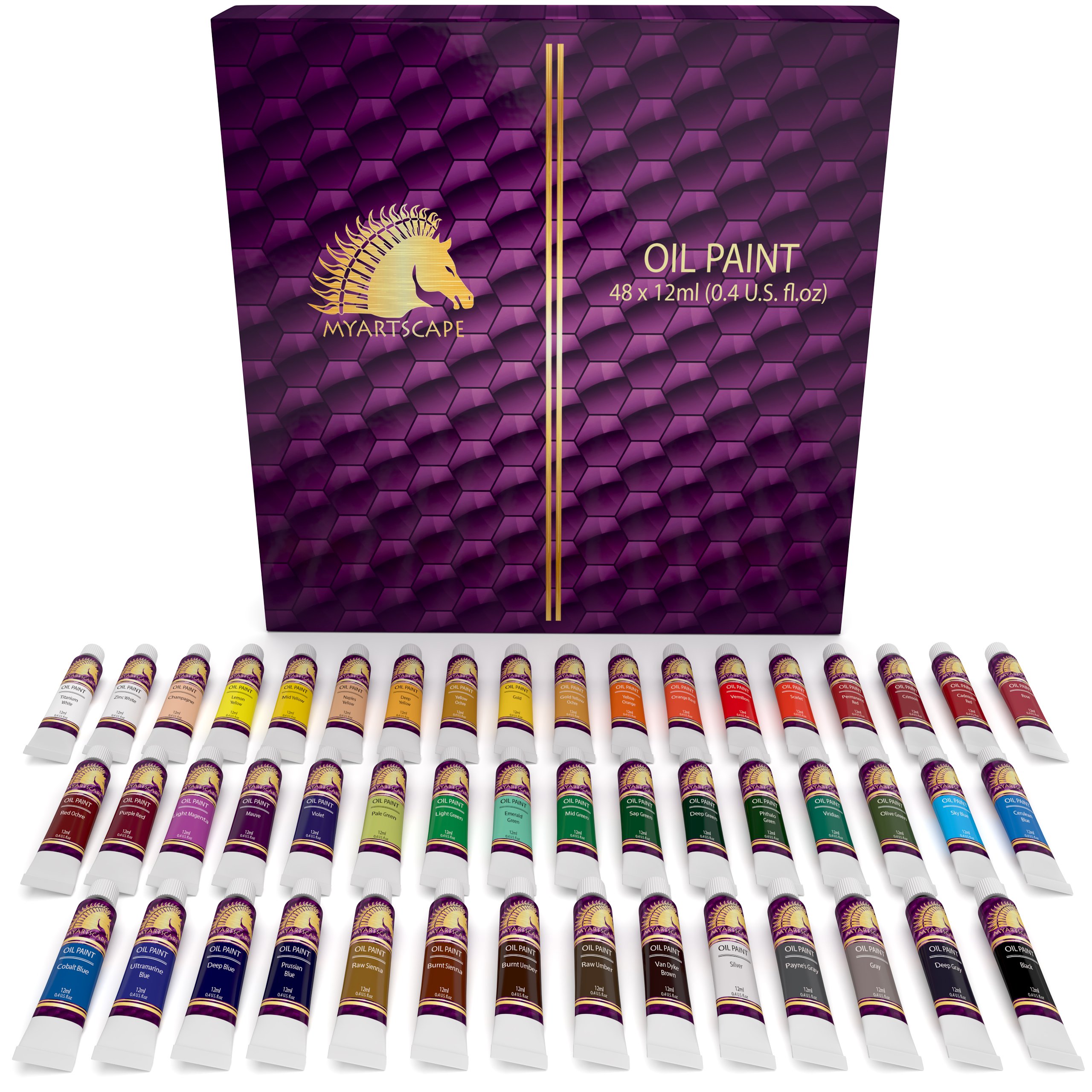 Oil Paint Set 12ml x 48 Tubes Artists Quality Art Paints OilBased Color 711274465296 eBay
