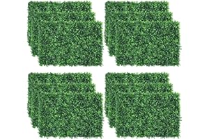 DERTE 12 Pcs Grass Wall Panels 24"x 16" Grass Backdrop Hedge Boxwood Panels Garden Fence Backyard (Style H)