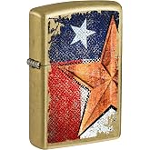 Zippo Lighter: Texas Flag and Star - Street Brass 81732