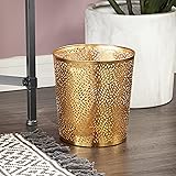 Deco 79 57412 Small Waste Bin, Petals, Gold