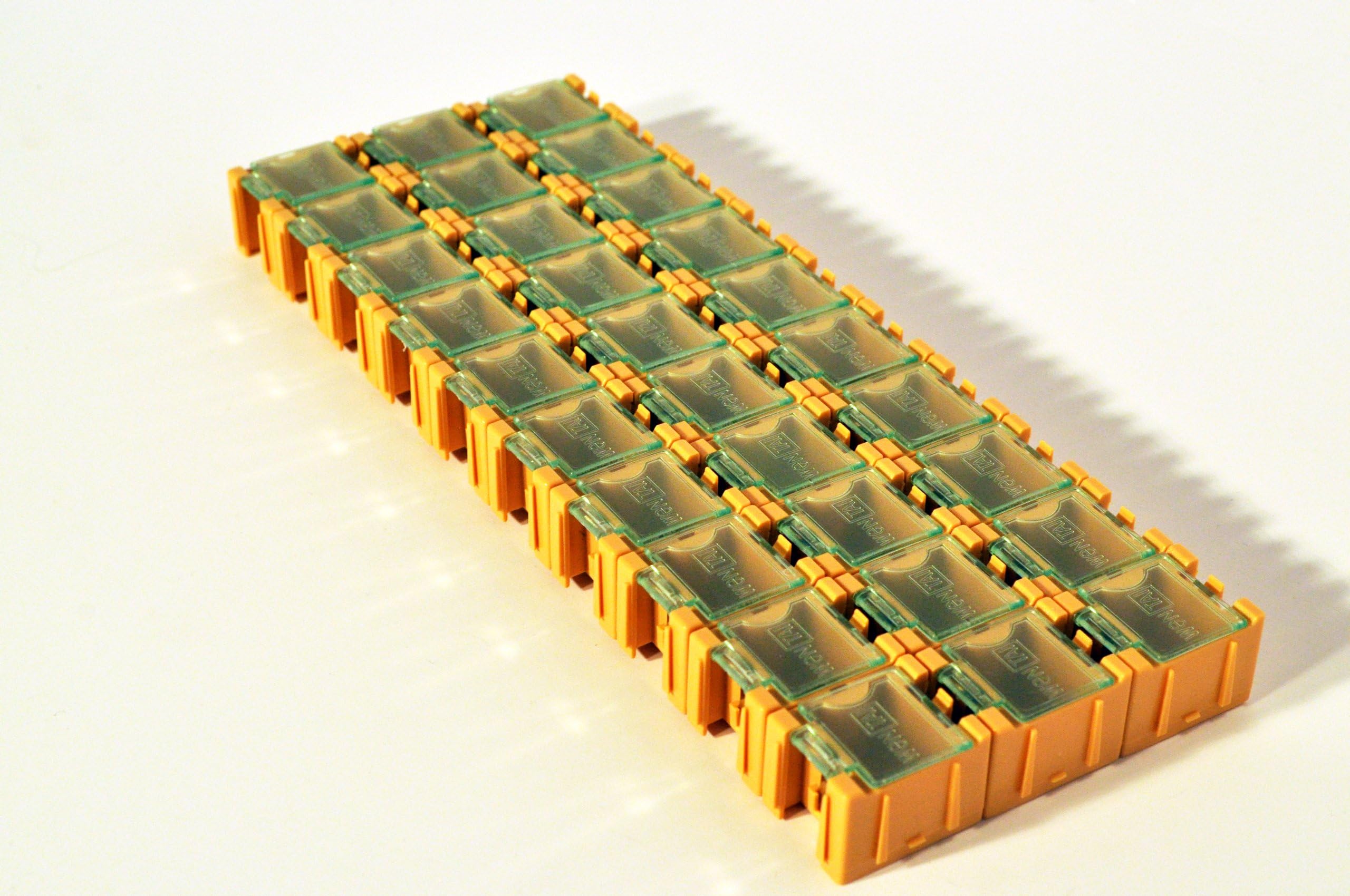 WenTai Yellow SMT SMD Component Small Part Hobby Storage Snap Box and Organizer (set of 30)