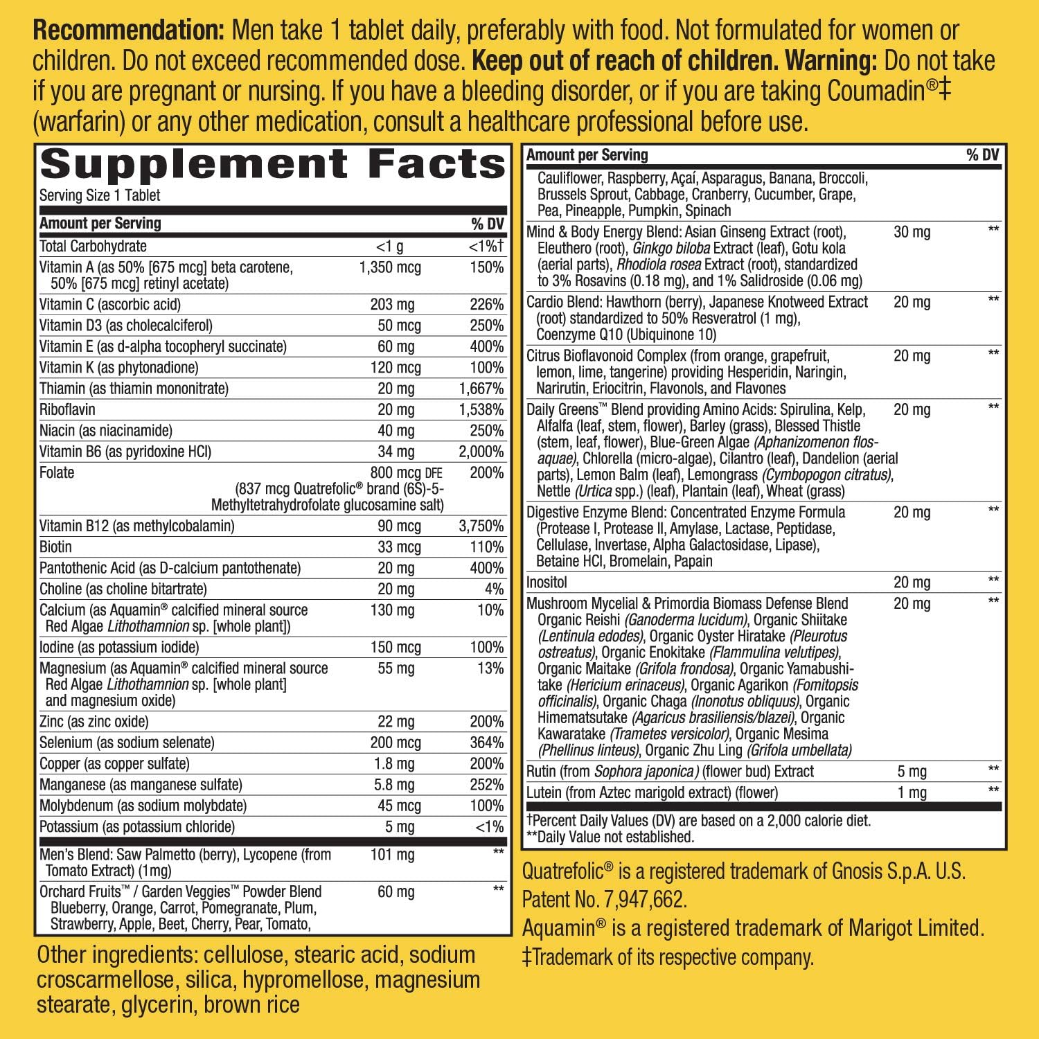 Nature's Way Alive Once Daily Men's 50+ Ultra Potency Tablets, 60: Health & Personal Care