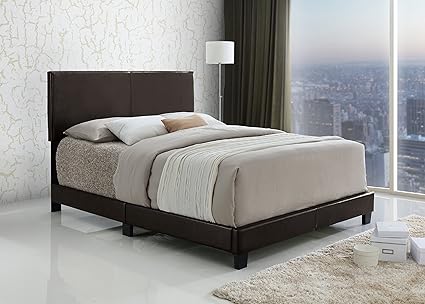 Amazon Com Ehomeproducts Dark Brown Bonded Leather Queen Size