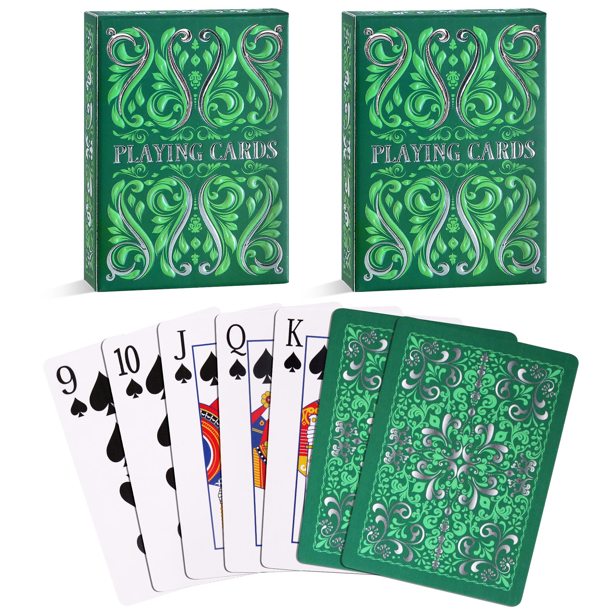Aomaic Playing Cards 2 Pack Standard Index Playing Card Premium Poker Set Card Games for Adults Deck of Playing Cards for Travel Camping Family Games Night Party Games