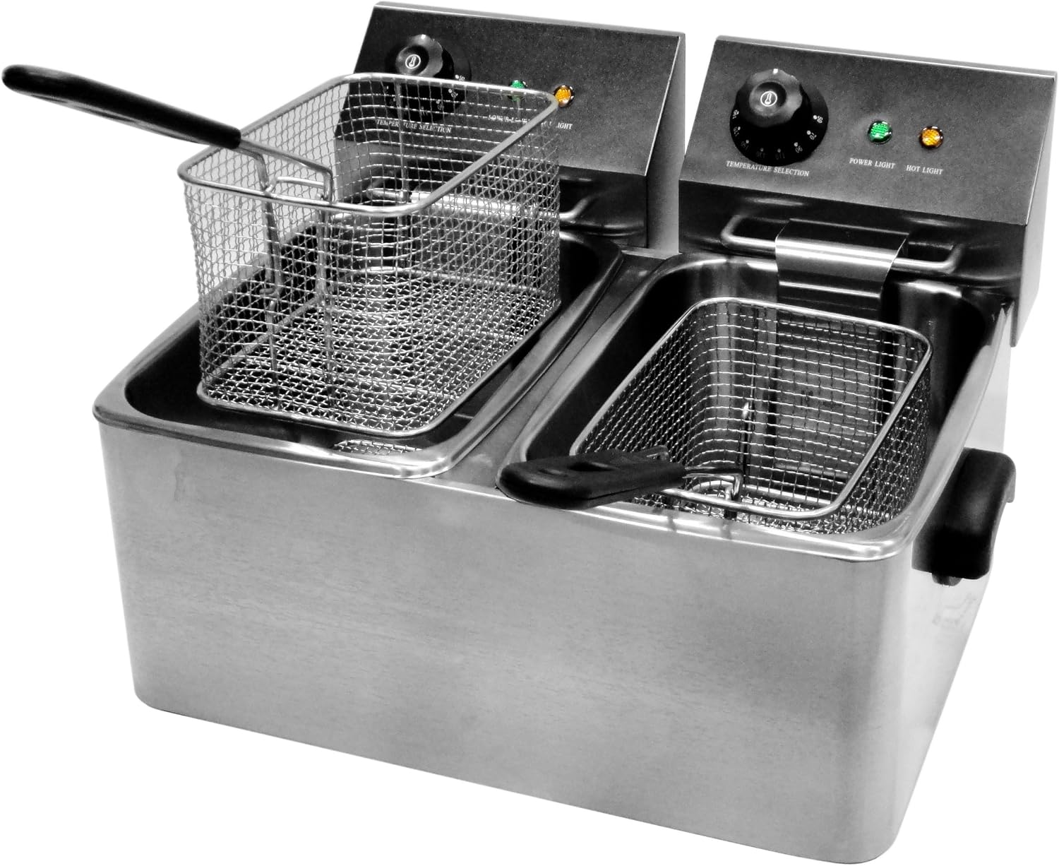 6L-12L Commercial Stainless Steel Deep Fryer With Timer & Basket - Adjustable Temp For Home/Restaurant