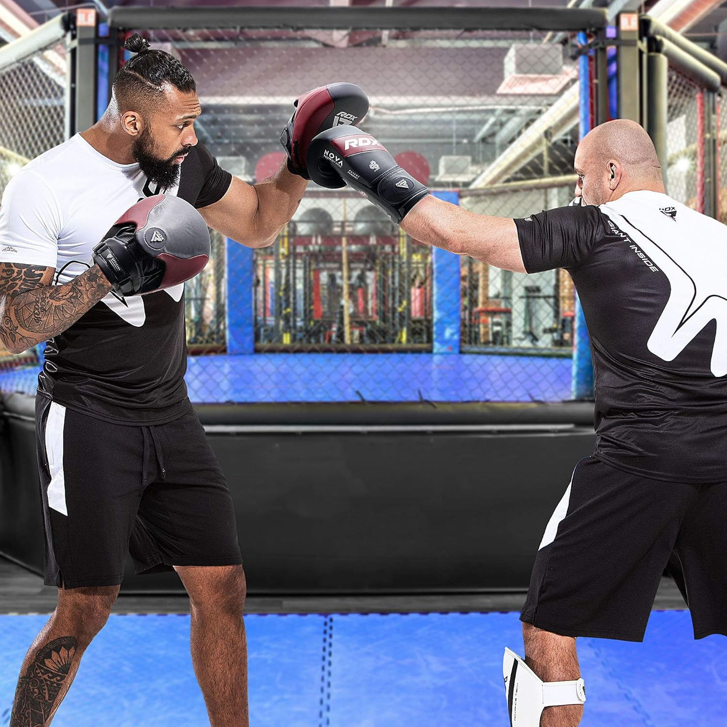 RDX Boxing Pads Focus Mitts, Curved Hook and Jab Hand Target Padded Strike Shield, Great for MMA, Punching, Martial Arts, Muay Thai, Boxercise, Kickboxing, Karate and Coaching Training : Sports & Outdoors