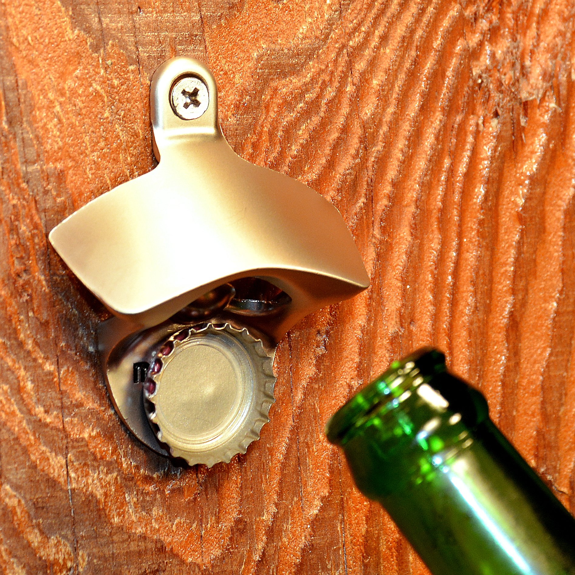 Wall Mounted Bottle Opener That Catches Bottle Caps MAGCAP