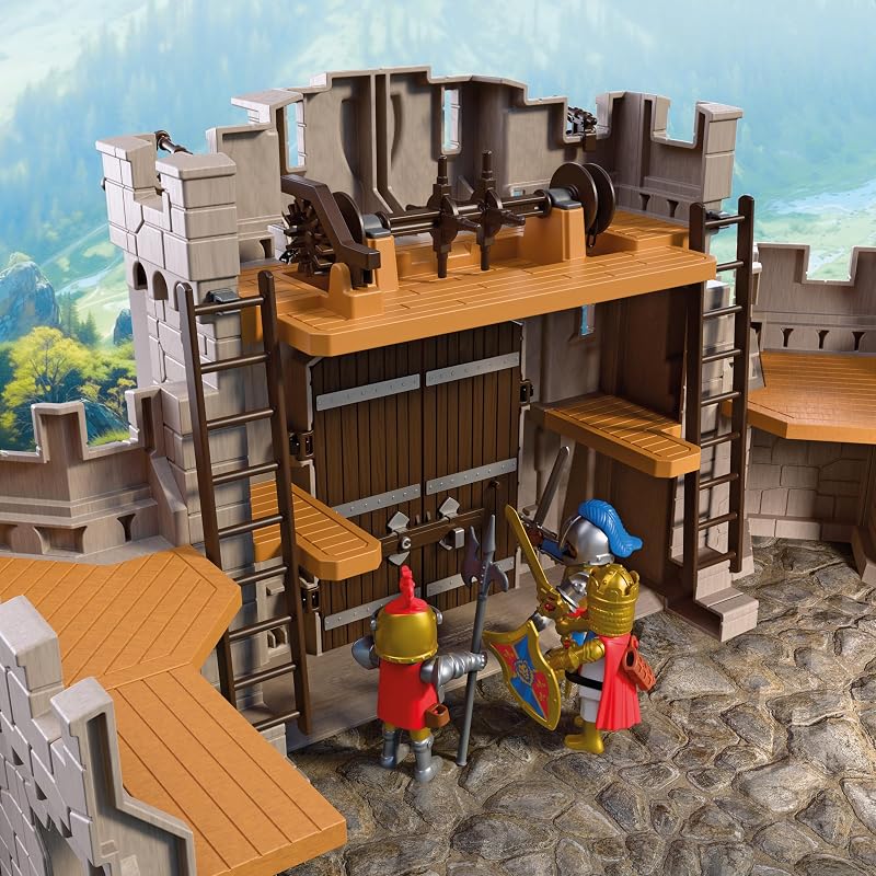 | Chevaliers | Grand Château des Chevaliers du Lion | Fort XXL avec Pont-Levis, canons et Trappe | Jouet château Fort pour Enfants à partir de 4 Ans | 72112