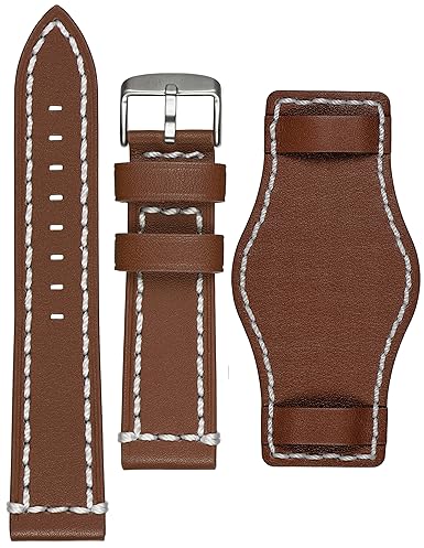 Astroavia Herren Leder Armband Uhrenarmband mit Unterlage L7U7