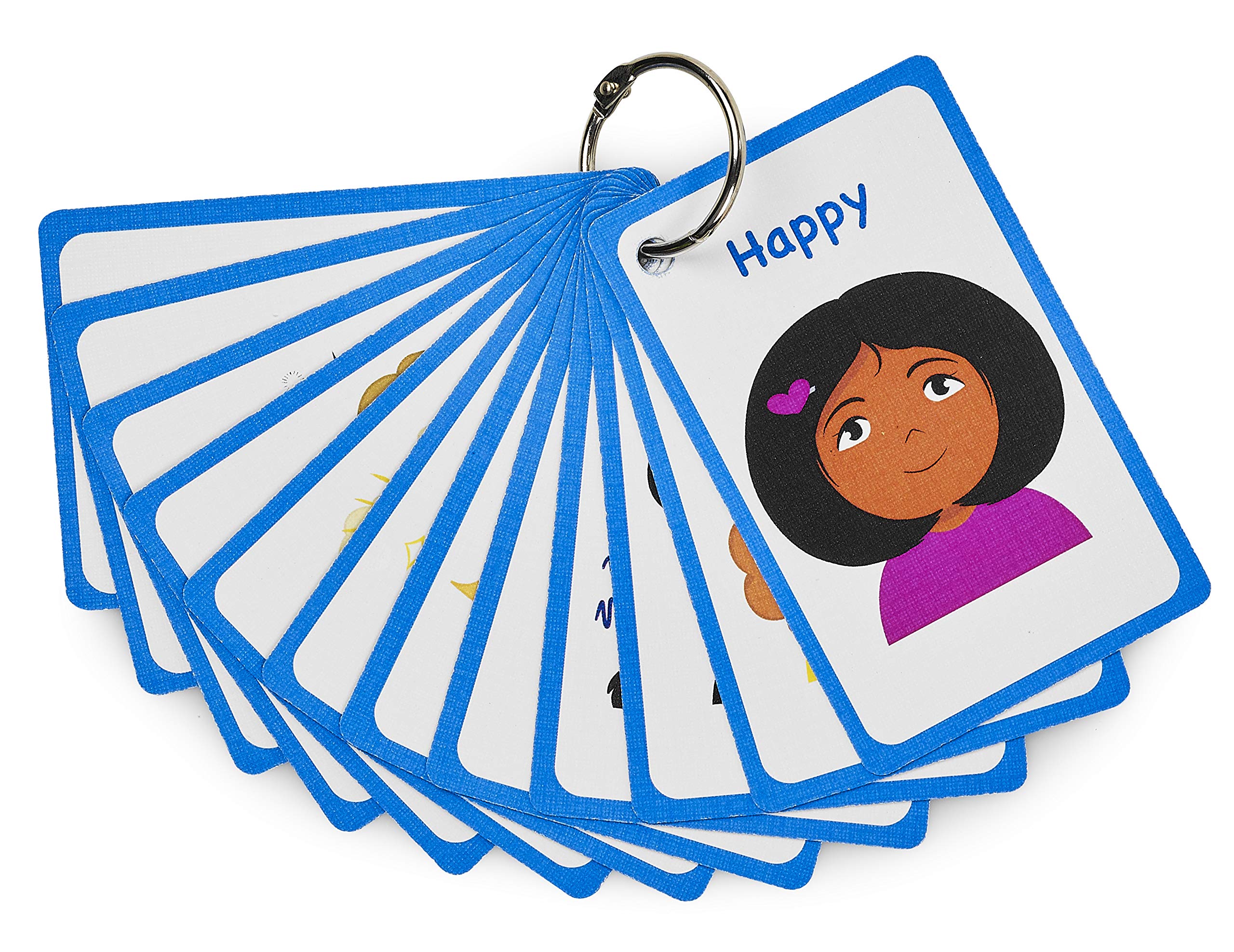 Amonev My Feelings and Emotions Girls Flashcards for visual aid Special Ed, Speech Delay Non Verbal Children and adults with Autism, Special Needs ASD ADHD (Mix Girls)