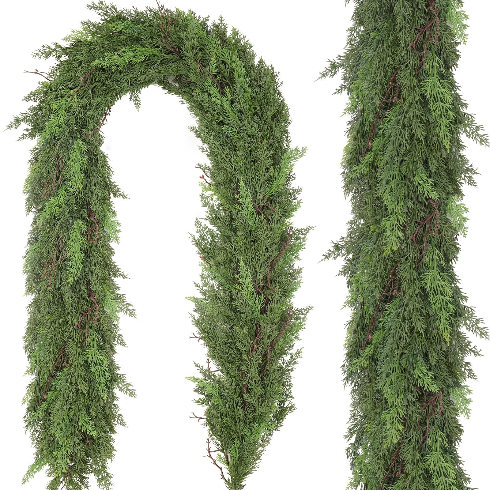 View 1 of 1 Pcs 6FT Christmas Cedar Garland Real Touch Christmas Garland Thick and Lush Christmas Garland Realistic Artificial Greenery Garland for Fireplace Holiday Indoor Outdoor