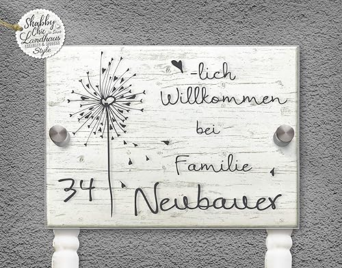 Holz Acrylglas Turschild Personalisiert Im Shabby Chic Design