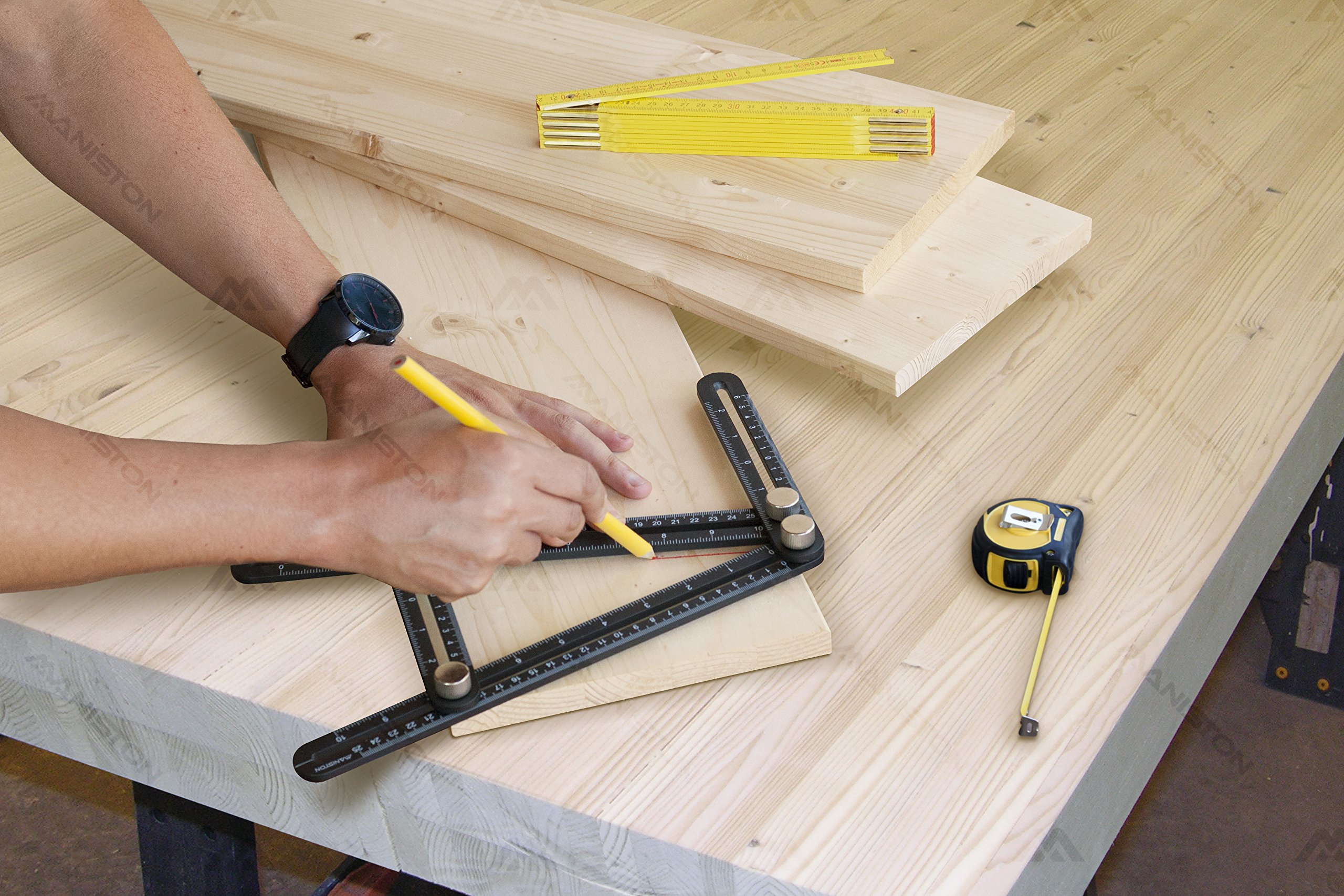 Premium Full Metal Angleizer Template Tool | Strong Aluminum Alloy Multi Angle Measuring Ruler | Precise Multi Angle Finder Template Tool Perfect for Builders, Woodworkers, Carpenters, DIYers & Tilers