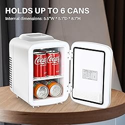 YSSOA 4L/6 Can Portable Mini Fridge Warmer & Cooler