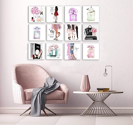 set de 12 cuadros decorativos para recamara fashion