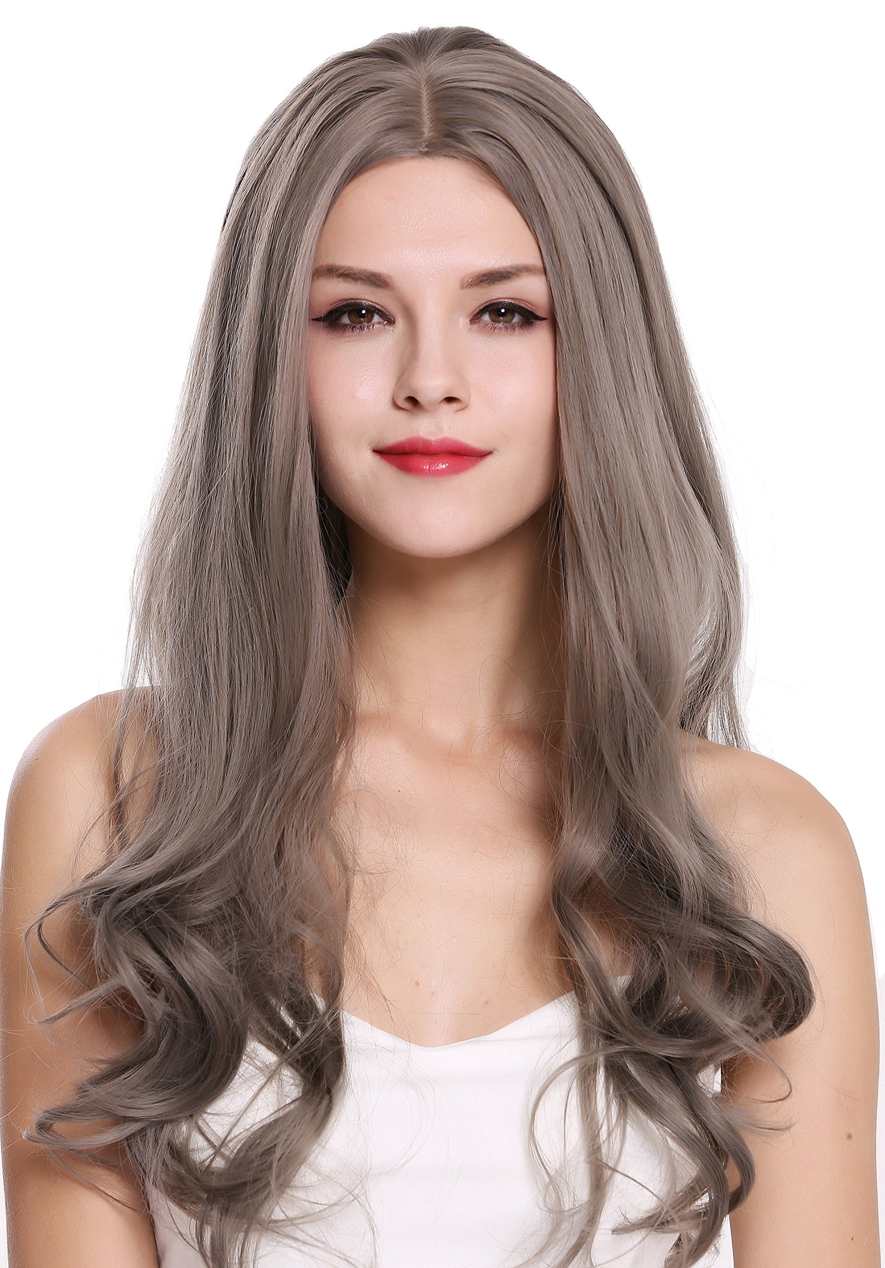 WIG ME UP - 1570A-8A/10A Quality women's wig lady long wavy middle parting grey brown mix