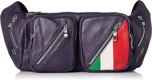 Amazon ルミニーオ Luminio ウエストポーチ 本革 ボディバッグ ヒップバッグ イタリアンクラシコ カジュアル イタリアンデザイン メンズ パープル ブランド アウトレット品 Luminio Wbg 1 Pu ボディバッグ ワンショルダー