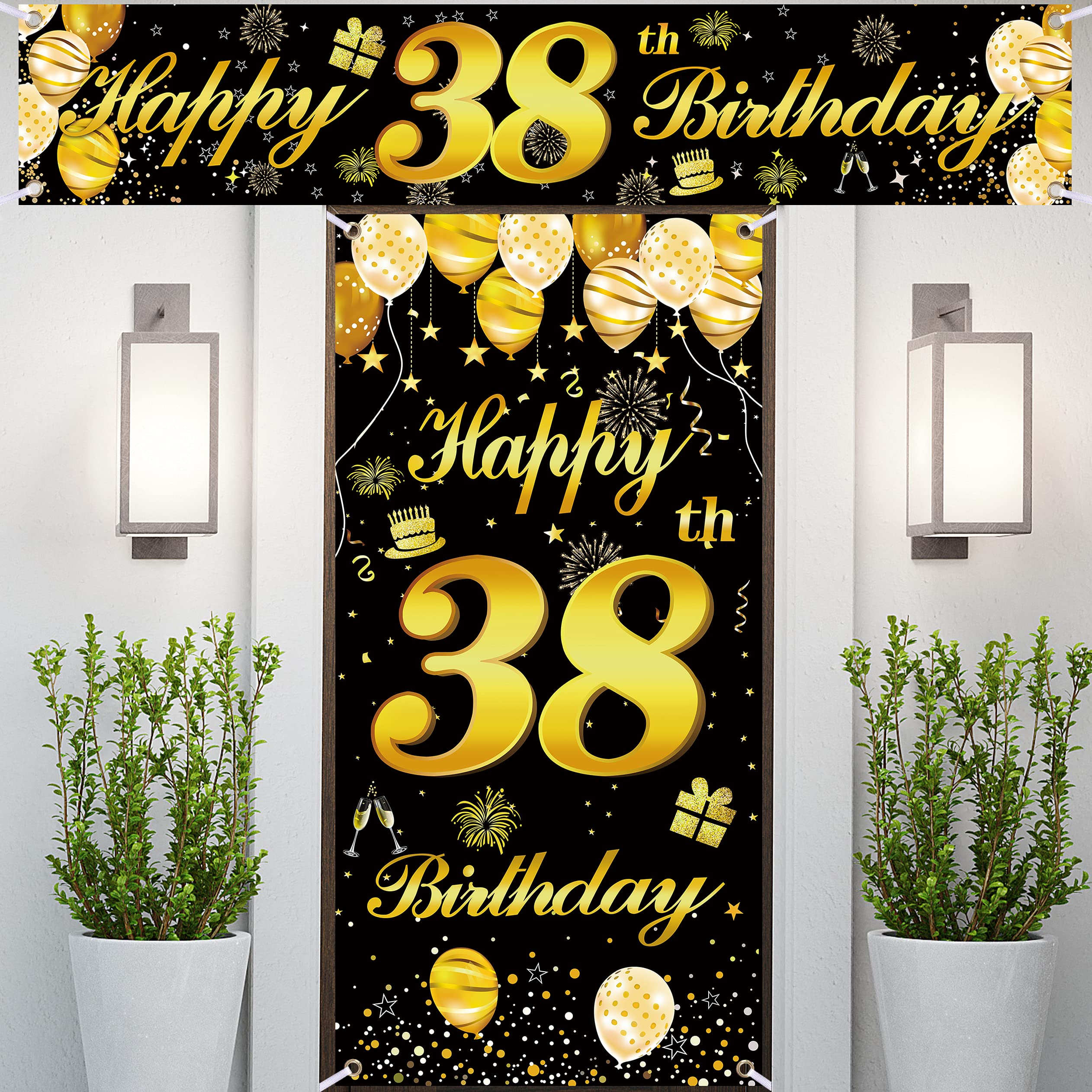 38th Happy Birthday Door Banner IMISI Birthday Decorations Birthday Backdrop Decorations for a Party