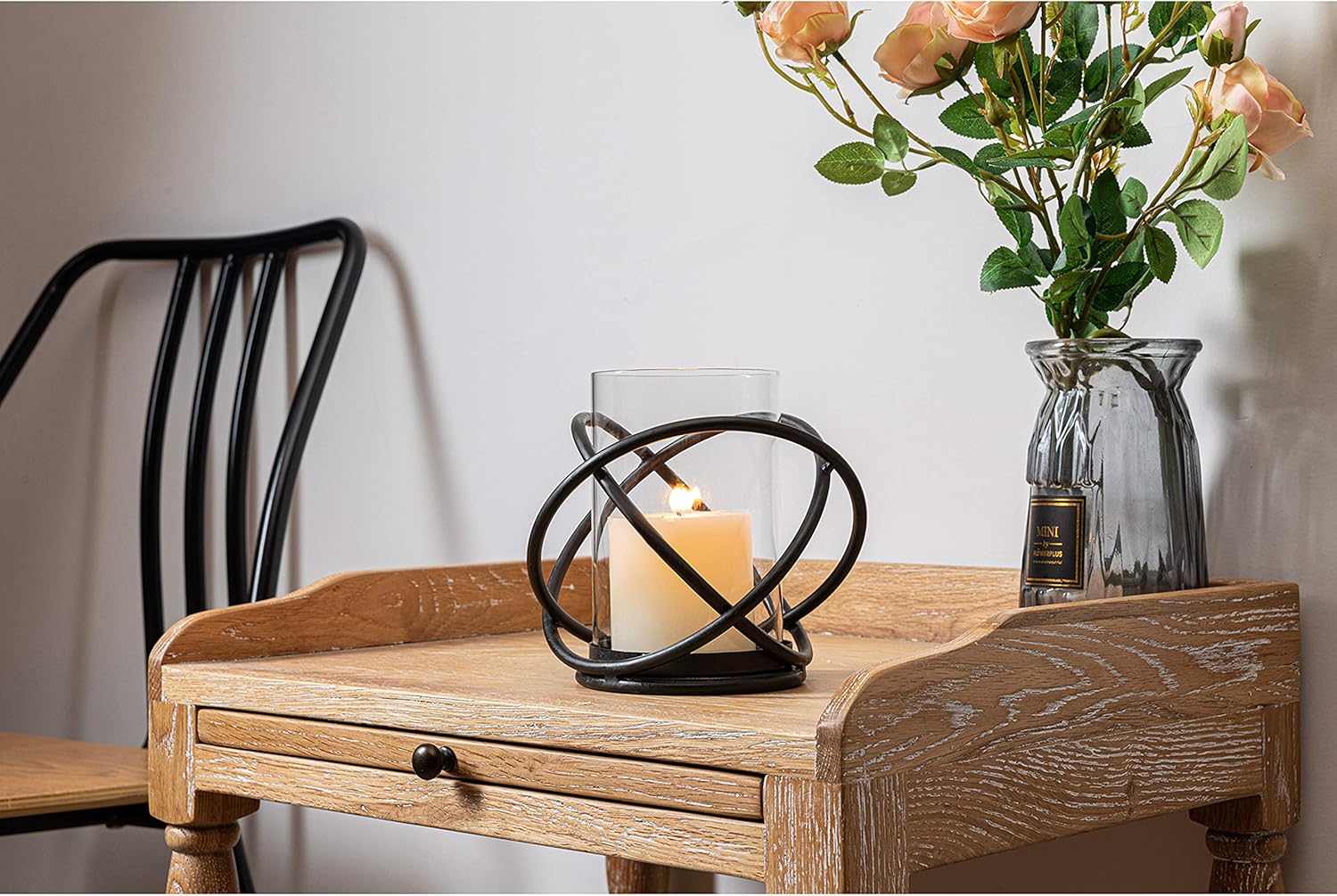 XUANJIA Decorative Candle Holder with Removable Glass Hurricane for Wedding Decorations, Parties, or Everyday Home Decor