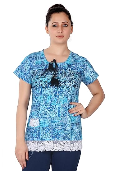 Women's Printed Nursing Top with Front Zip