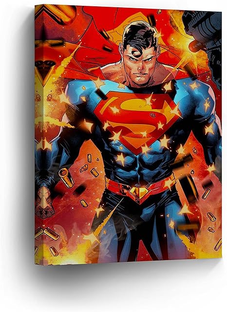 Amazon スーパーマンキャンバス壁アート印刷ホーム飾りスーパーヒーロー壁飾りv23 22 X 15 Ready To Hang ウォールステッカー オンライン通販