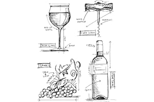 STAMPERS ANONYMOUS Tim Holtz Cling Stamps 7"X8.5"-Wine Blueprint