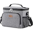 Lifewit Reusable Insulated Lunch Bag for Men, Lunch Box Women, Portable Cooler Freezable Soft Lunchbox Leakproof with Adjustable Shoulder Strap for Adult for Work Picnic or Travel, Grey 15L