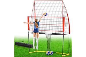 TUBAGOU Volleyball Training Equipment Net (8 X 11 FT) for Indoor and Outdoor Volleyball Practice Net Station, Volleyball Spike Trainer Perfect for Team or Solo Training, Home Volleyball Net