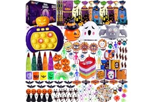 Exun 200PCS Halloween Party Favors, Bulk Halloween Toys for Treats, Non-Candy Classroom Prizes, Goodie Bag Stuffers, Pinata Fillers, Ideal Halloween Gifts for Kids, Teens, and Toddlers