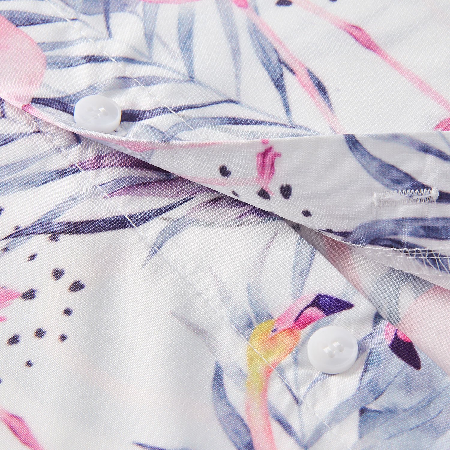 Goodstoworld Men\'s 3D Printed Casual Hawaiian Holiday Aloha Floral Flamingos Short Sleeve Shirt