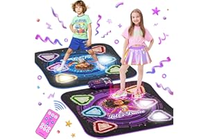 SURELECT Dance Mat, 2025 Light Up 2-Player Opposing Dance Pad with Single & Double Player Modes, 12-Button Kids Music Toys with Bluetooth, Birthday for 3-12 Year Old Boys Girls