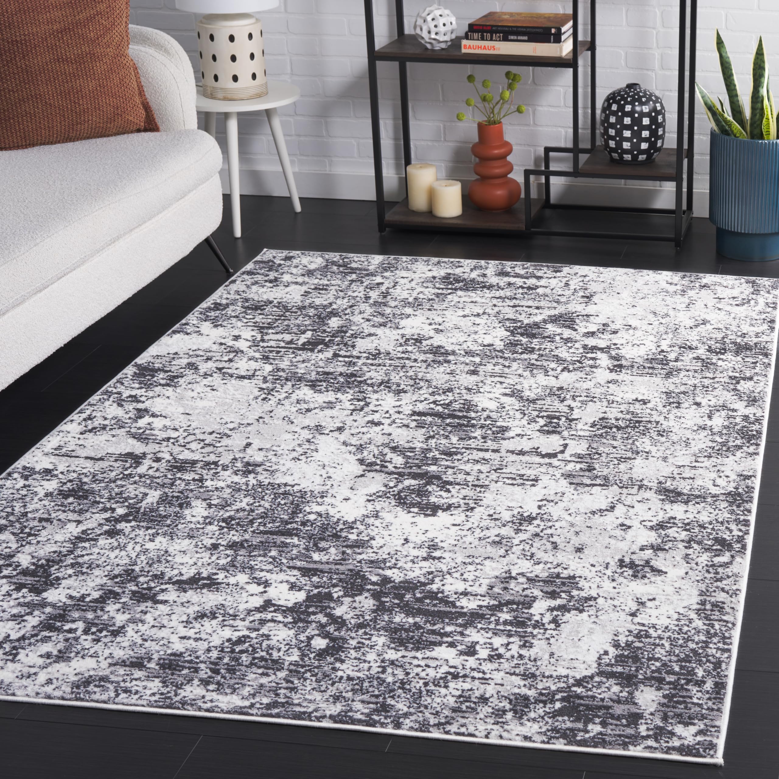 SAFAVIEH Amelia Collection Area Rug - 10' x 14', Charcoal & Ivory, Modern Abstract Design, Non-Shedding & Easy Care, Ideal for The Living Room, Dining, Bedroom (ALA705H) Image SAFAVIEH Amelia Collection Area Rug - 10' x 14', Charcoal & Ivory, Modern Abstract Design, Non-Shedding & Easy Care, Ideal for The Living Room, Dining, Bedroom (ALA705H) Image