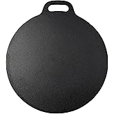 Victoria 12-Inch/30.5-Centimeter Cast Iron Tawa Dosa Pan, Cast Iron Pizza Pan and Crepe Pan with Loop Handle, Seasoned with F
