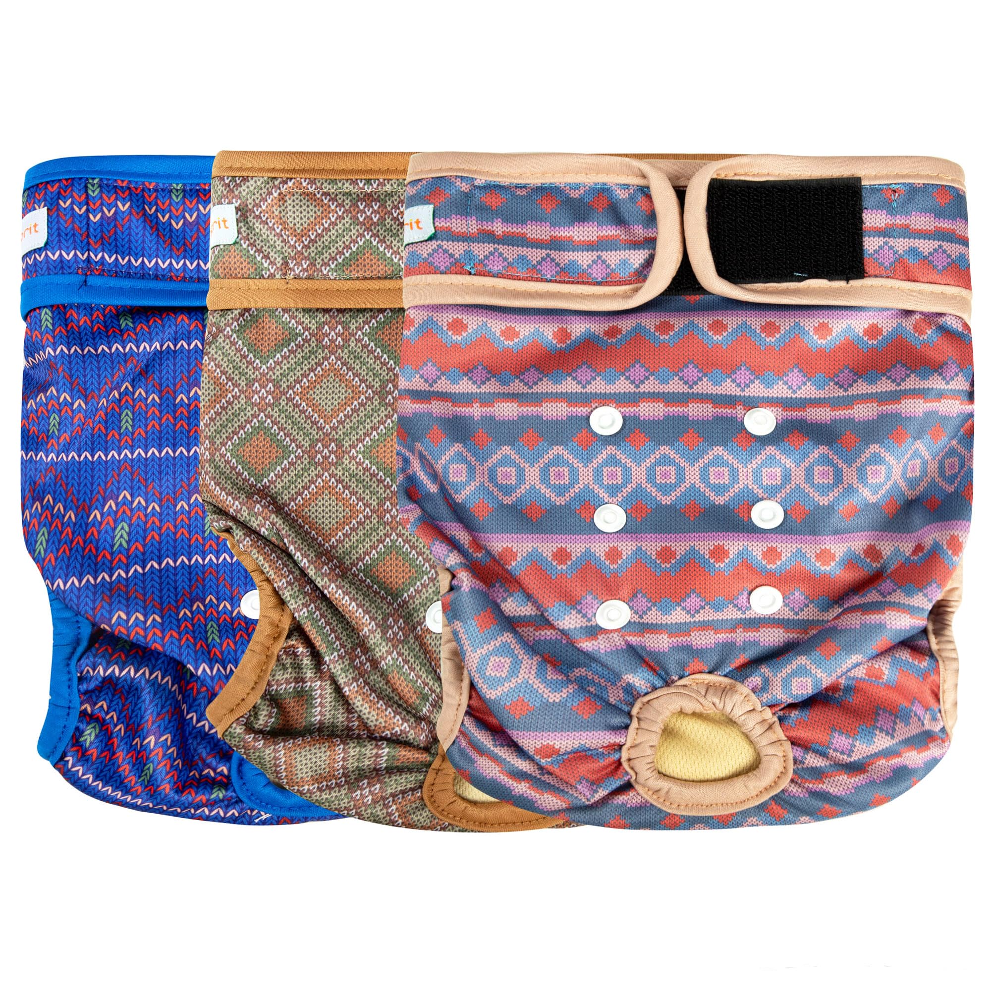 Photo 1 of Langsprit Washable Female Dog Diapers - Doggie Reusable Diapers for Doggy Puppy Female in Period - Highly Absorbent Dog Heat Panties Plaid-1 XL