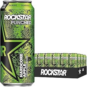 Rockstar Hardcode Energy Drink, with Caffeine and Taurine, 16 oz (24 Pack) (Packaging May Vary), Apple, 384 Fl Oz