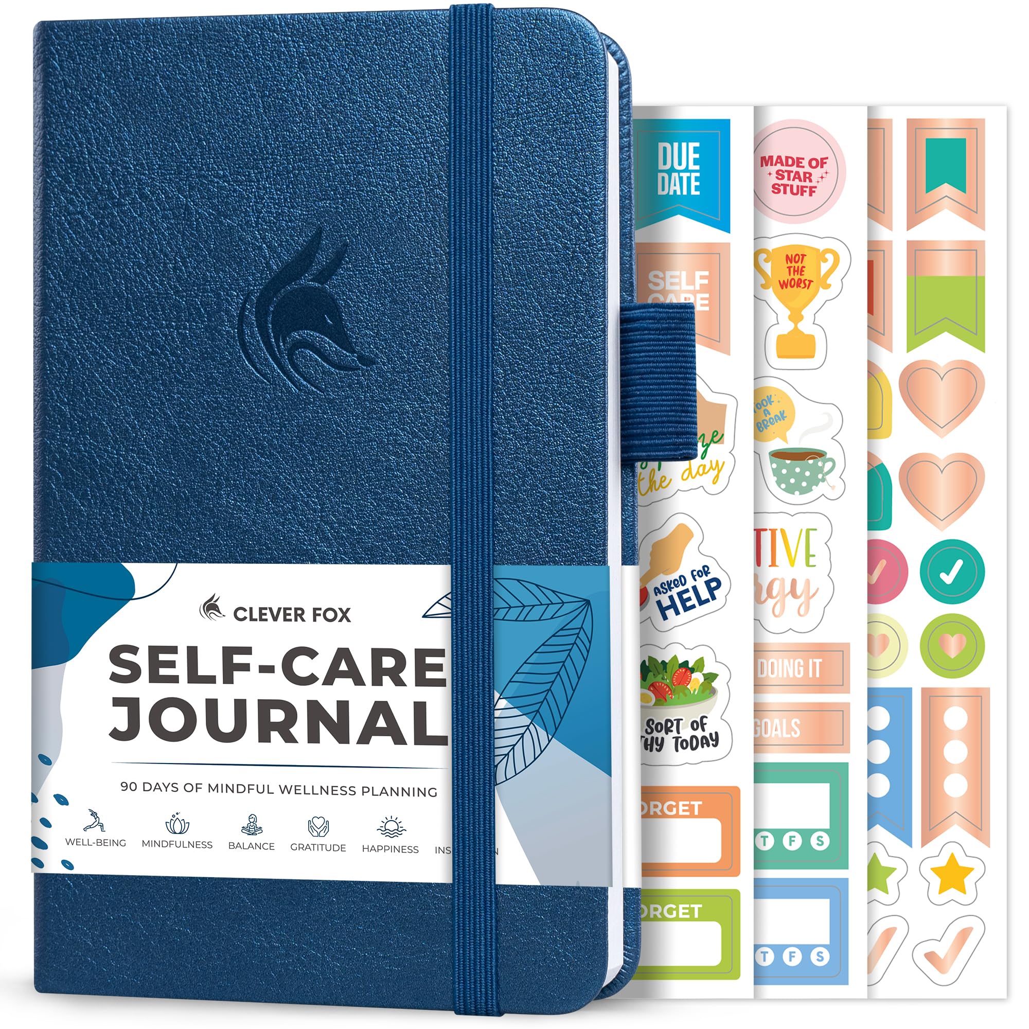 Clever Fox Self-Care Journal – Daily Reflection Notebook – Mental Health & Personal Development Planner, Meditation & Mood Log, Pocket (Mystic Blue)