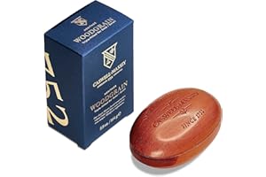 Caswell-Massey Woodgrain Sandalwood Natural Bar Soap for Men & Women, Moisturizing Body Soap Bar for All Skin Types, Made with Essential Oils & Plant-Based Formula for Soft Skin, Made in USA, 5.8 oz